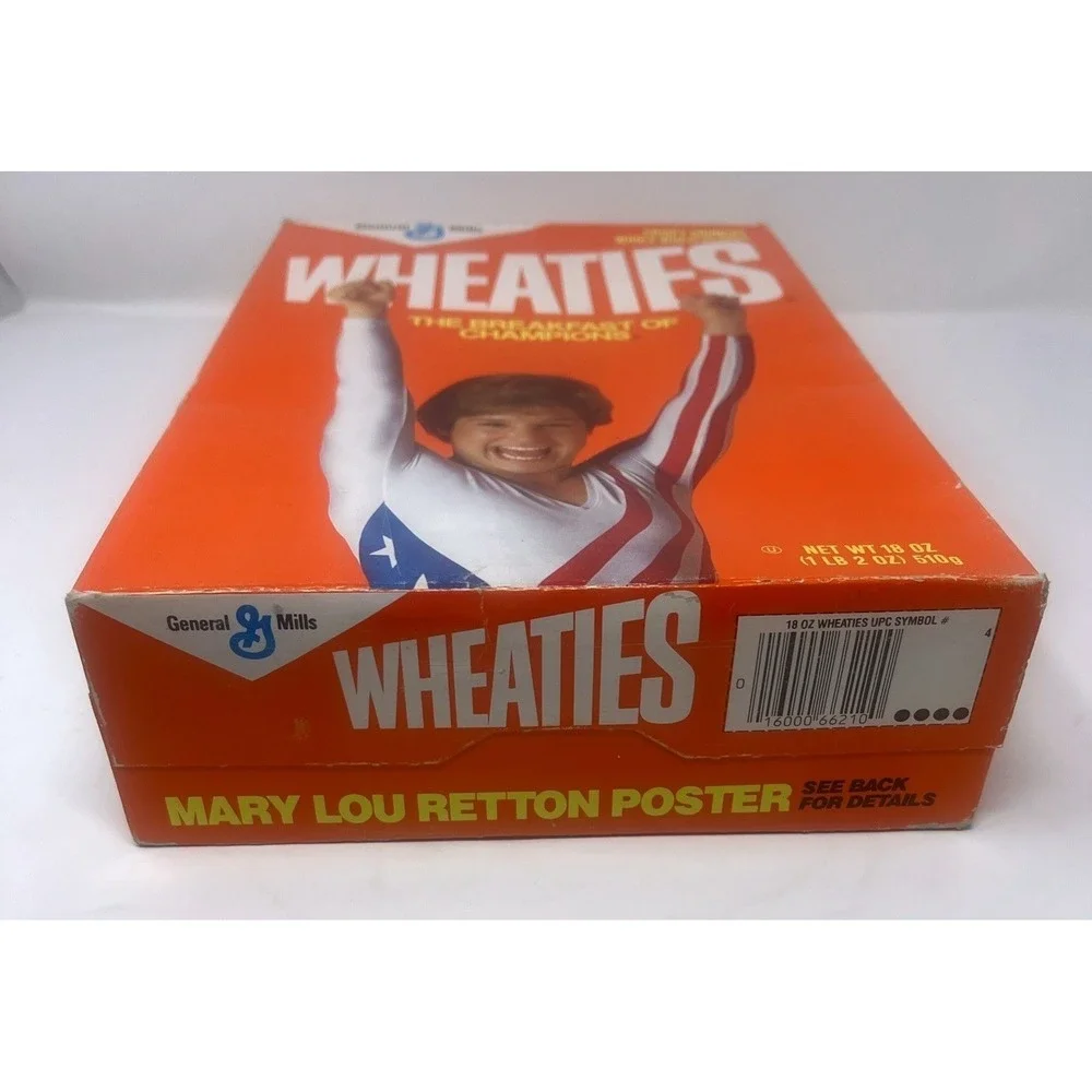 1985 Mary Lou Retton Wheaties Cereal Box General Mills Vintage Olympics Empty
